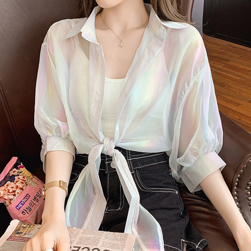 Blusa Satinada Tornasol Shiny